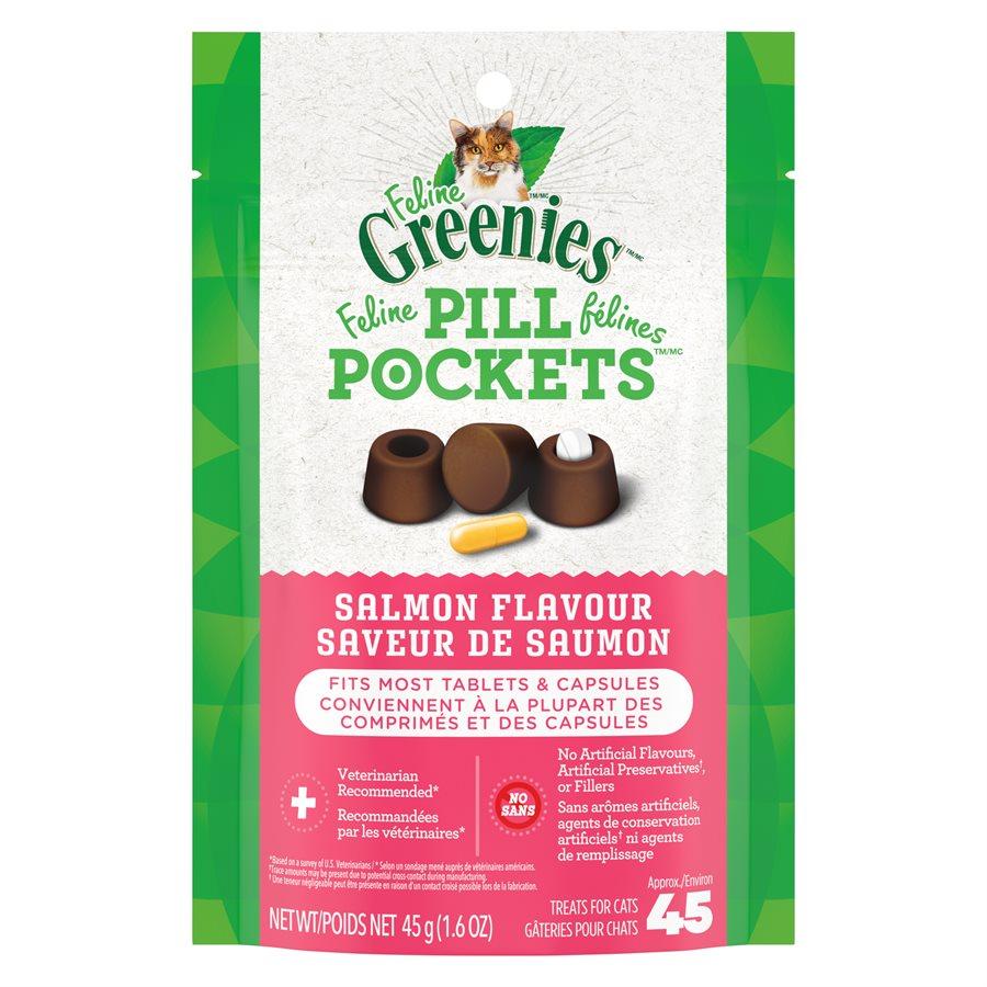 Feline Greenies Pill Pockets Salmon Flavour Cat Treats (CA), 45-gram