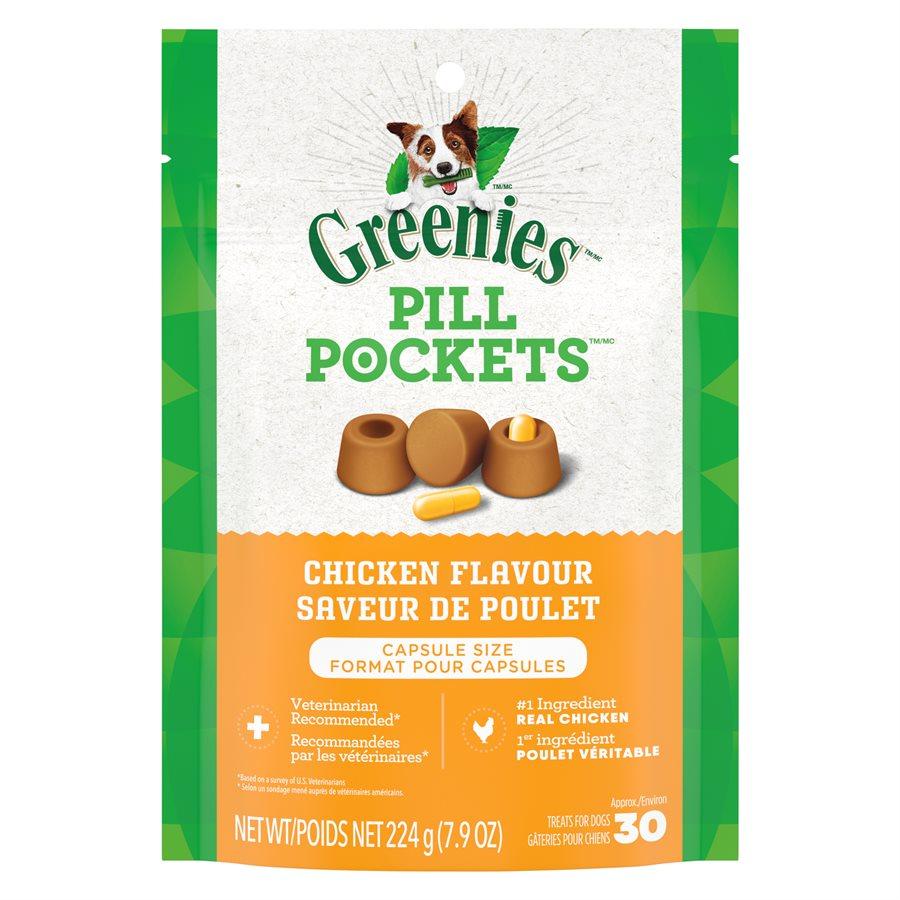 Greenies Pill Pockets Chicken Flavour Capsules Dog Treats (CA), 224-gram