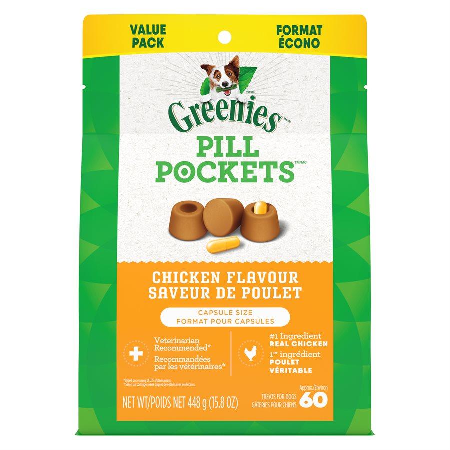 Greenies Pill Pockets Chicken Flavour Capsules Dog Treats (CA), 448-gram