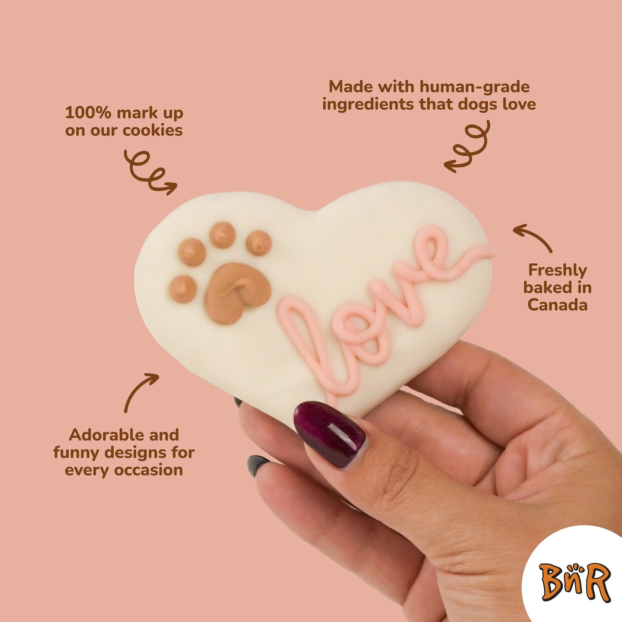Bosco & Roxy's Valentine's Day Love Hearts Dog Treats, 3.5-in