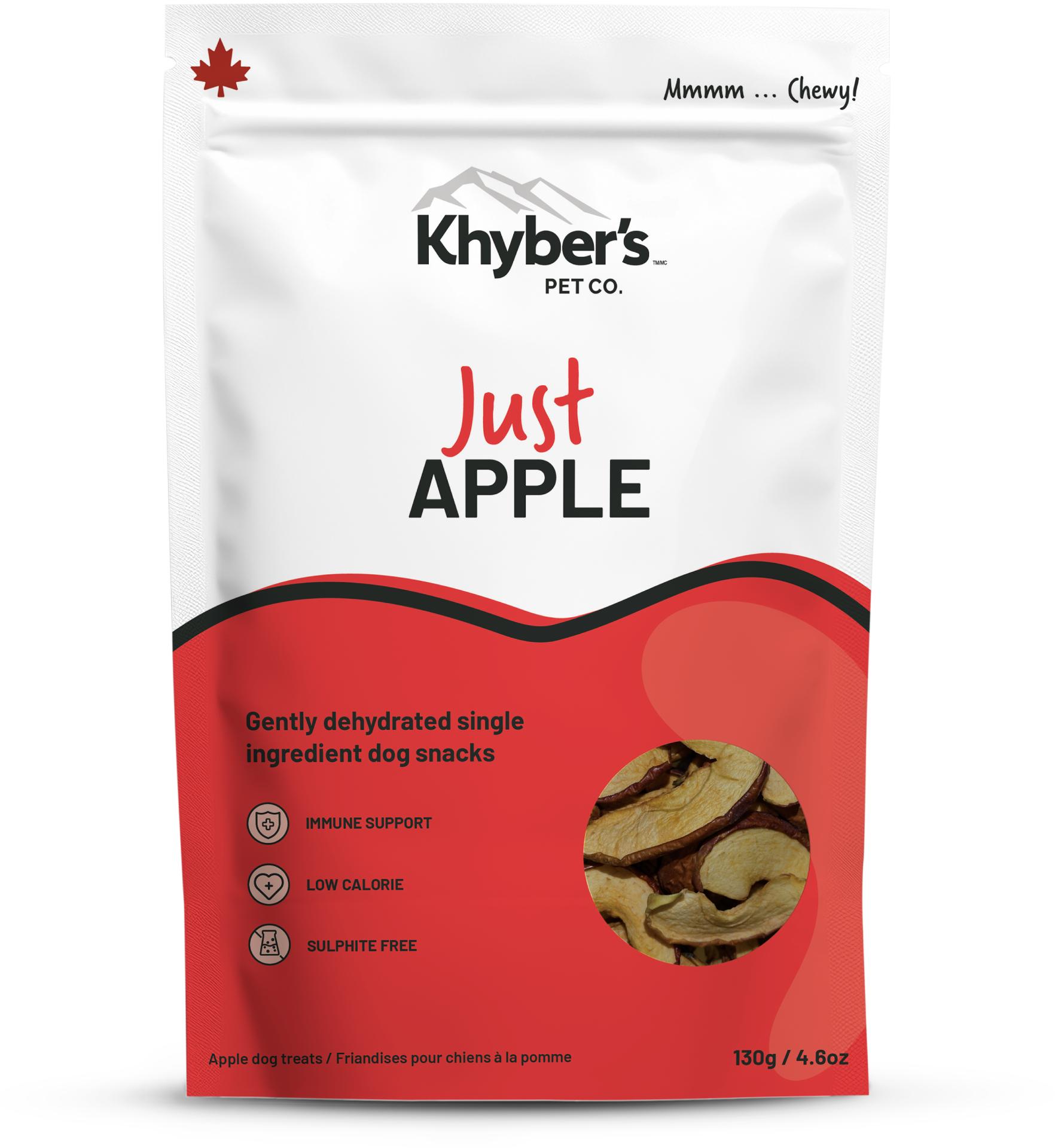 Khyber's Just Apple Dog Treats, 4.6-oz|130-gram