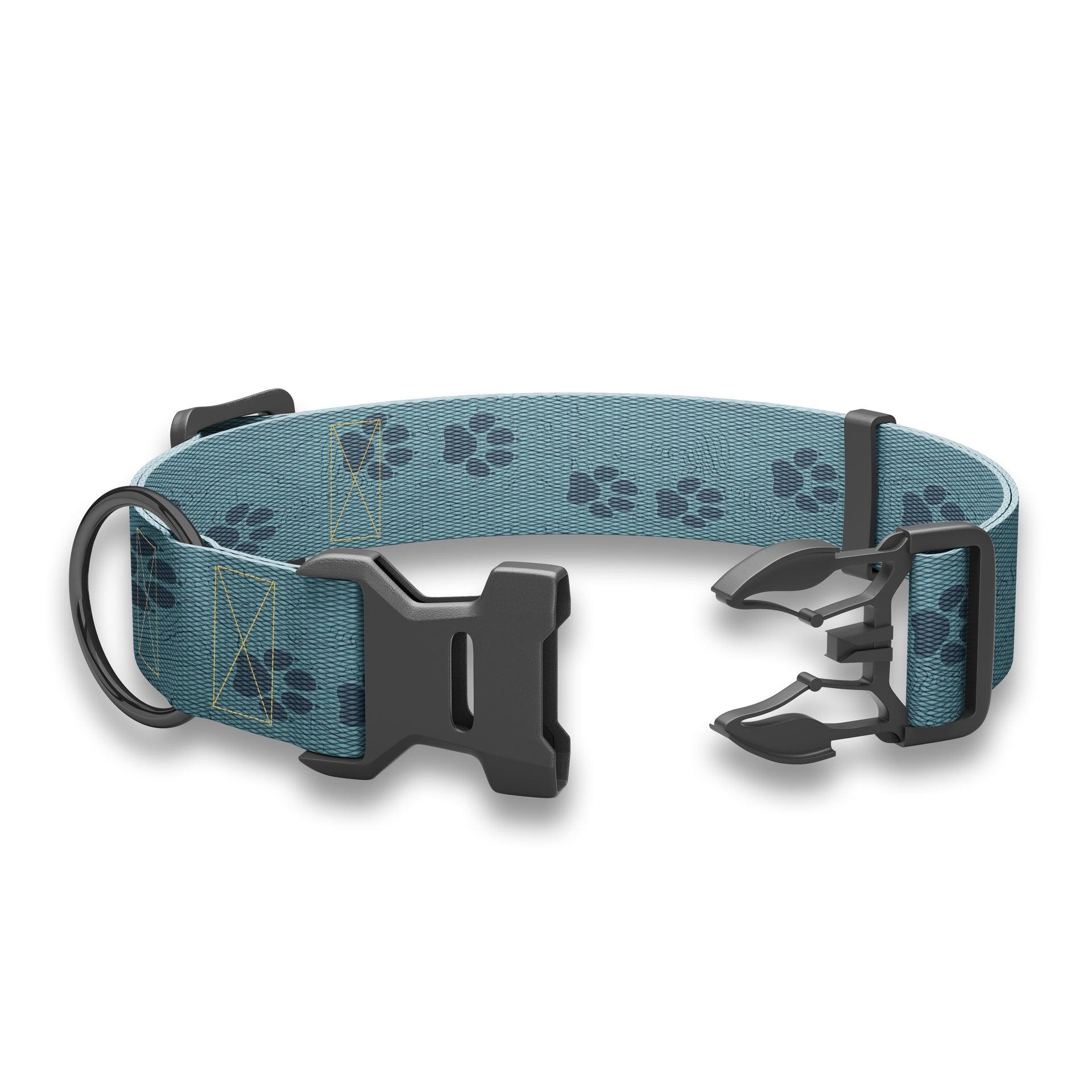 Wingo Outdoors Coosa Dog Collar, Topo Tracks Blue, Large
