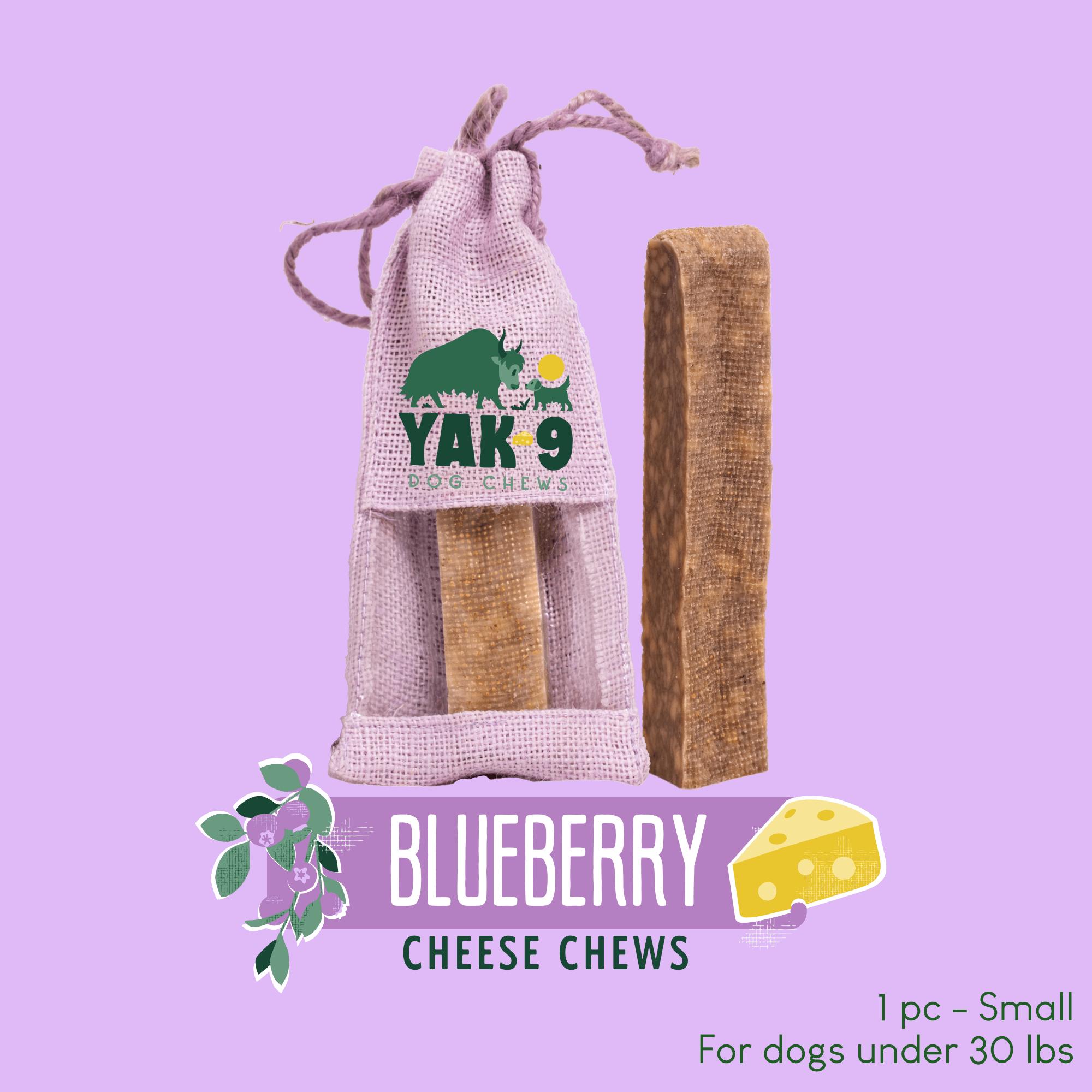 Yak9 Chews Blueberry Cheese Chews Dog Treats, Small