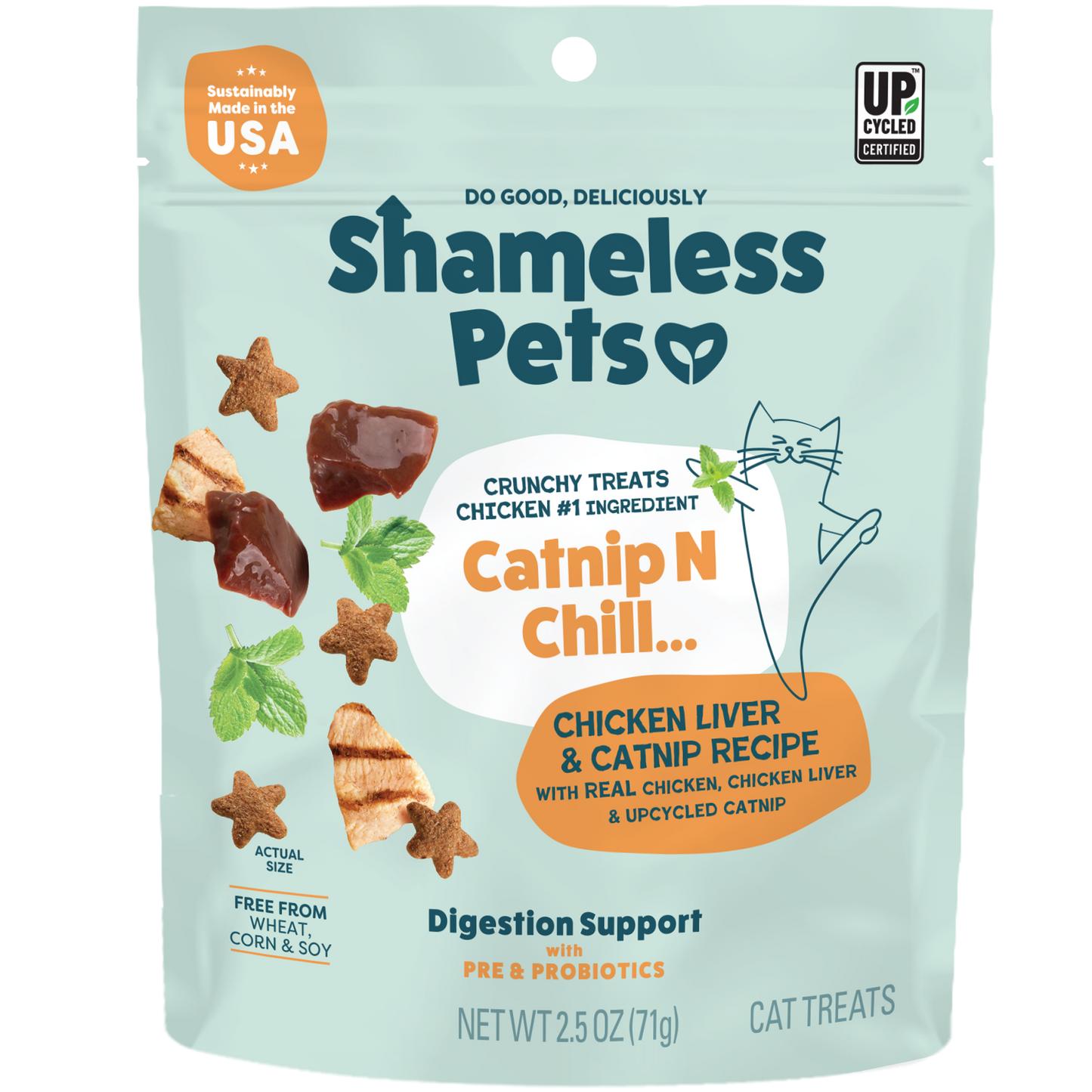 Shameless Pets Catnip N Chill Chicken Liver & Catnip Crunchy Cat Treats