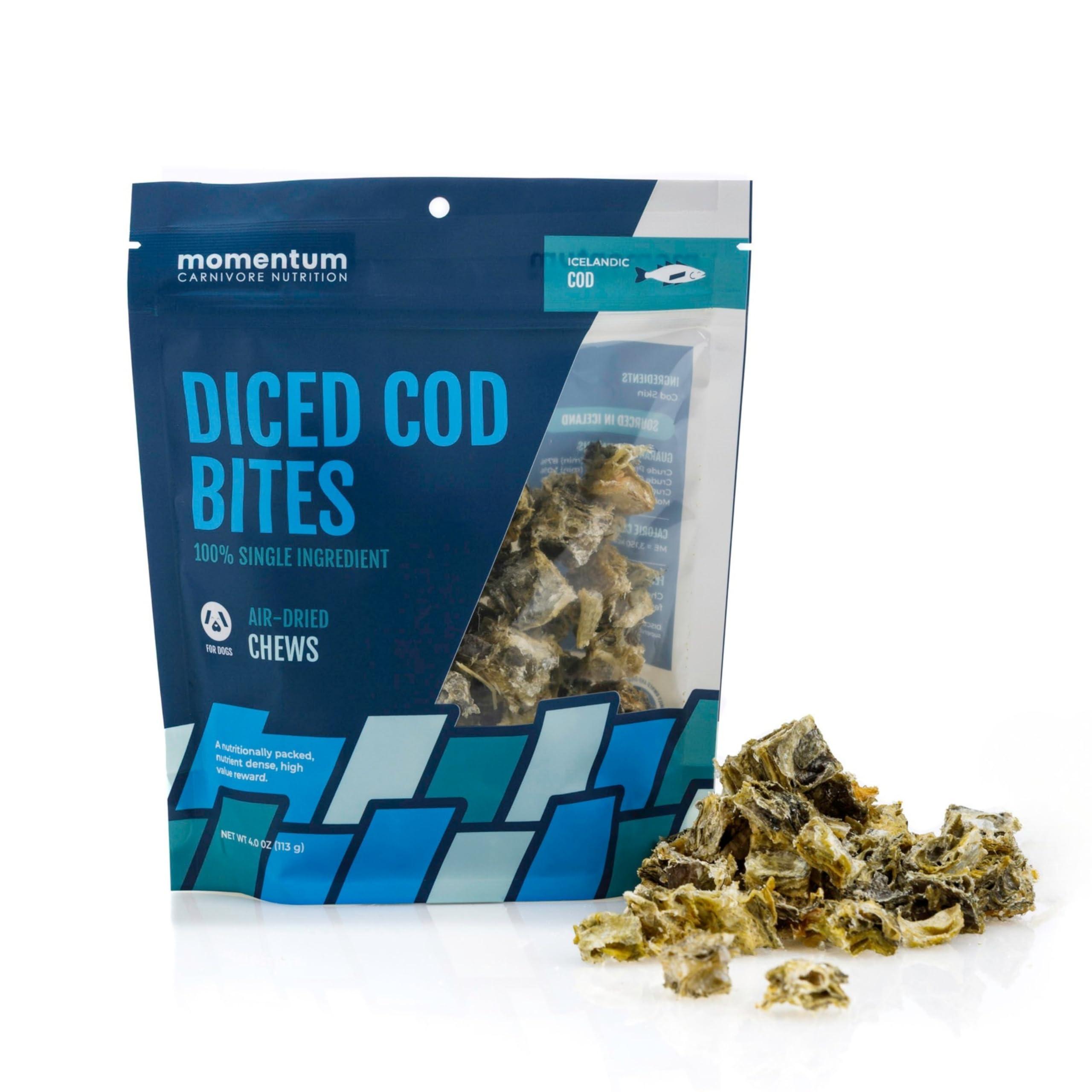 Momentum Carnivore Nutrition Diced Cod Bites Air-Dried Dog Treats
