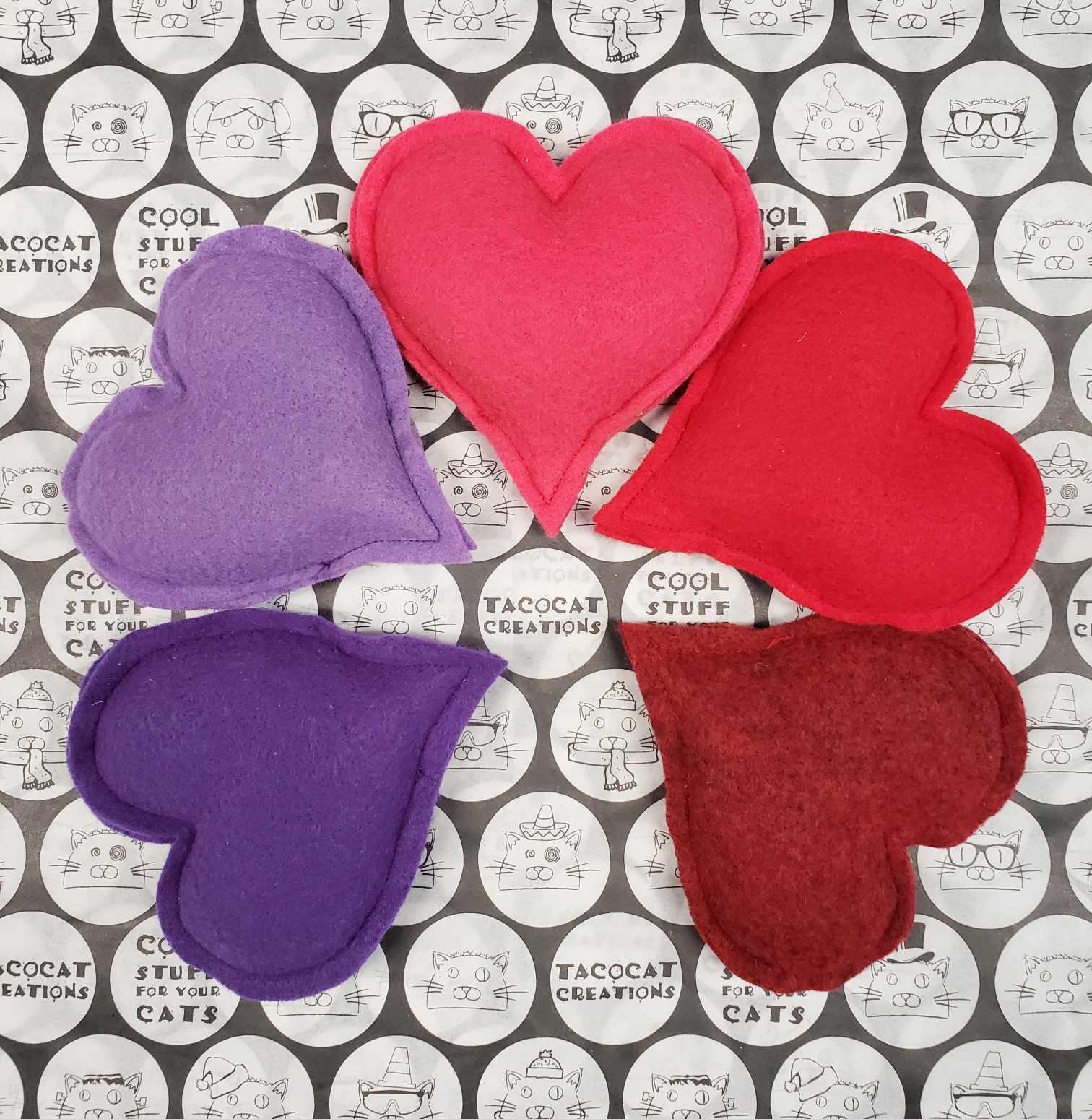 TacoCat Creations Catnip Heart Cat Toy, Color Varies