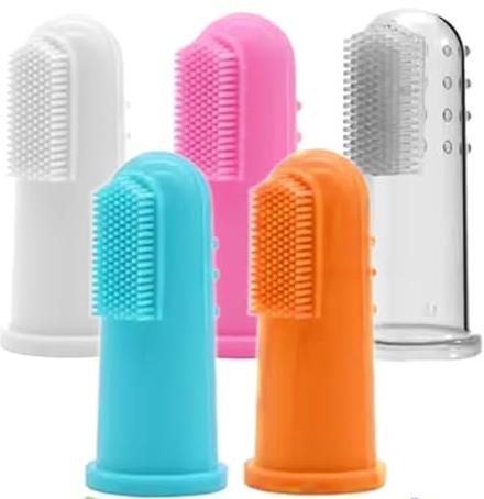 Urban Tails Fingerbrush Toothbrush & Gum Massager Small Bristles for Pets, Assorted Colors