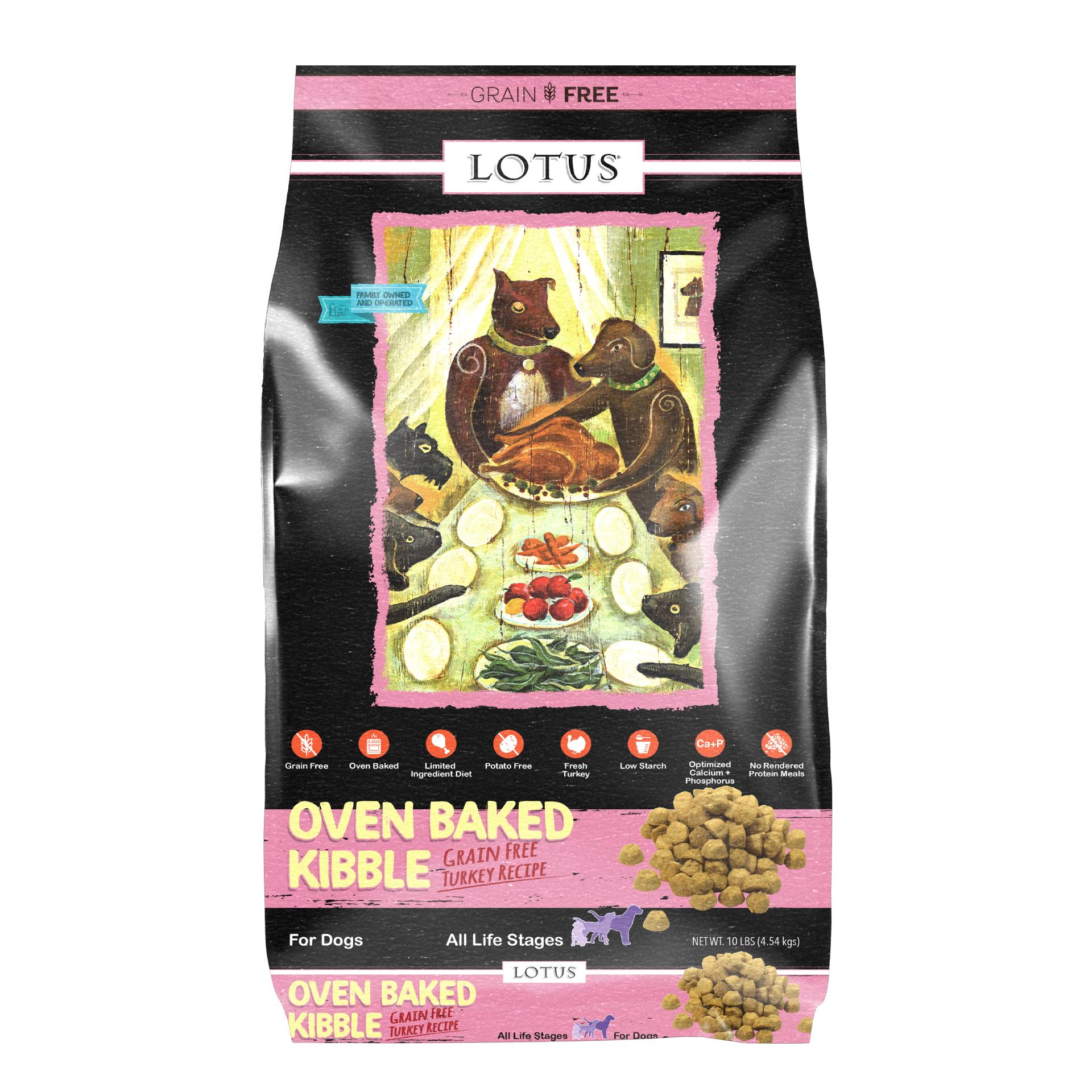 Lotus Regular Bites Oven-Baked Turkey Grain-Free Dry Dog Food, 10-lb