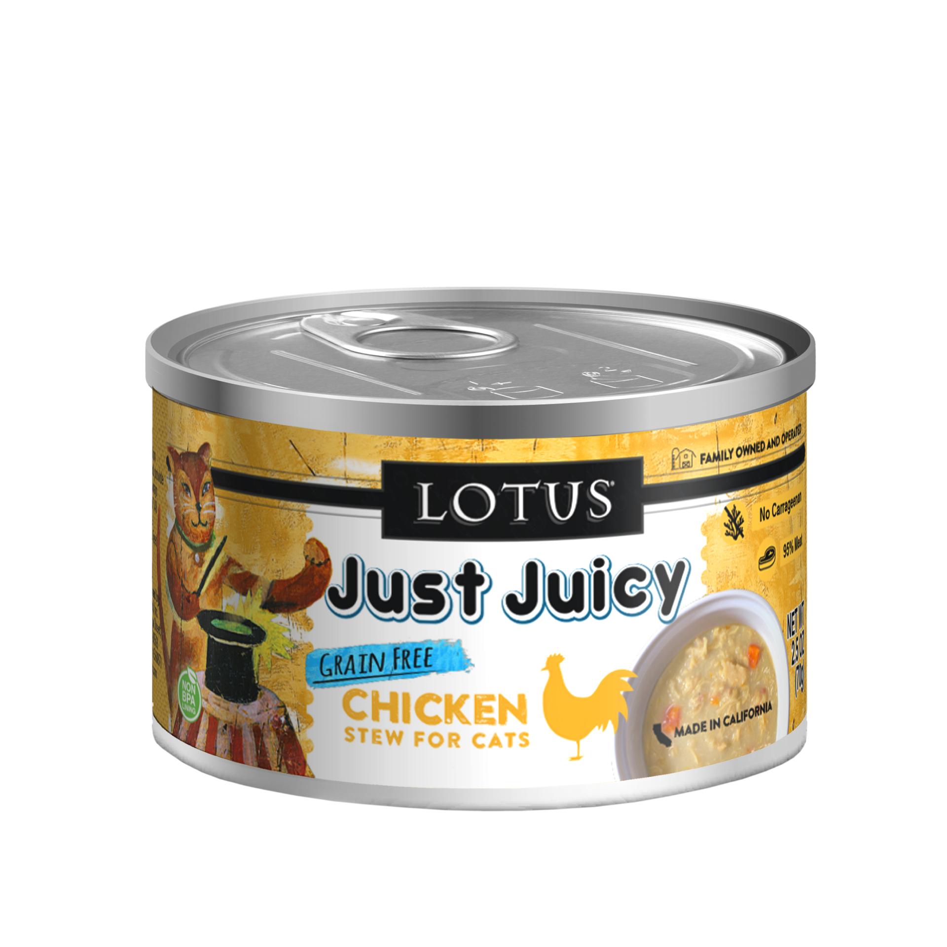 Lotus Just Juicy Chicken Stew Grain-Free Wet Cat Food Can