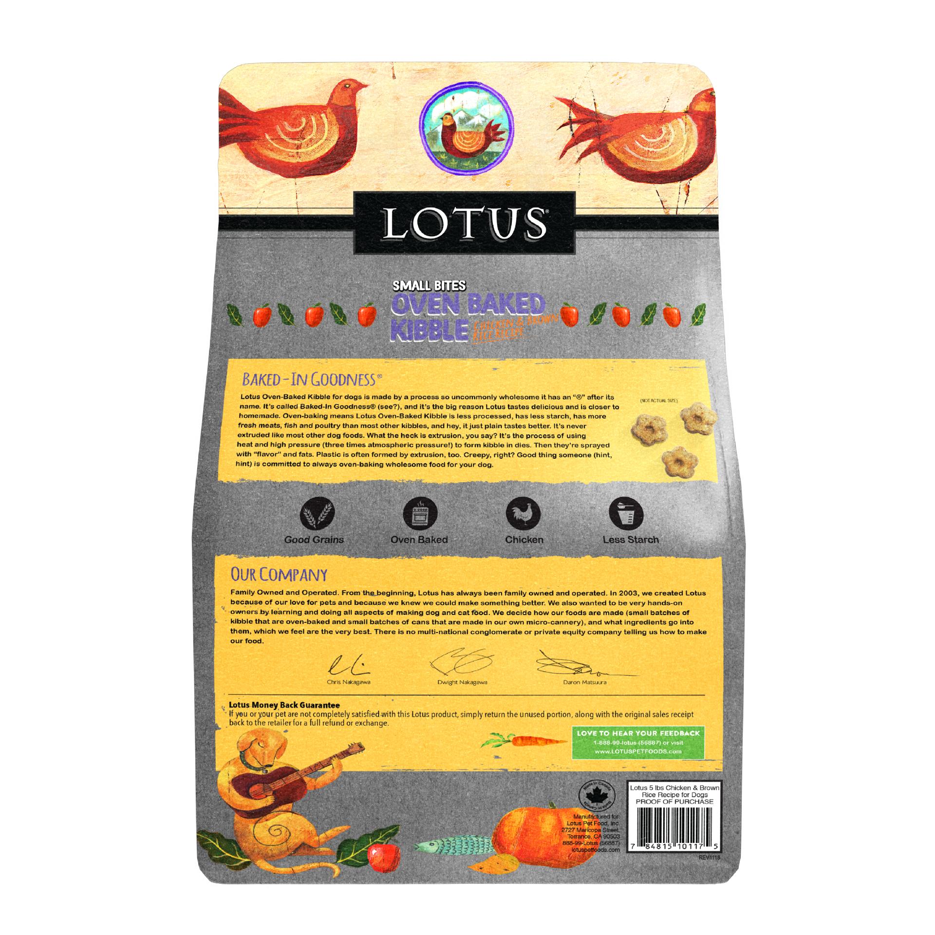 Lotus Small Bites OvenBaked Chicken & Brown Rice Dry Dog Food, 4lb