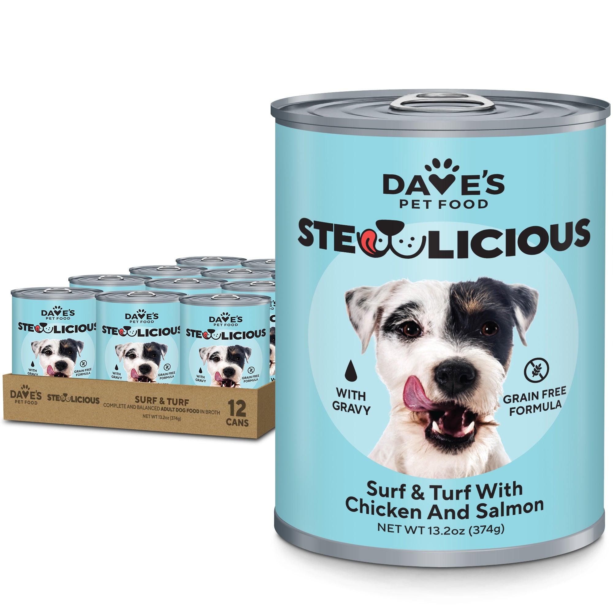 Dave's Pet Food Stewlicious Surf & Turf with Chicken & Salmon Wet