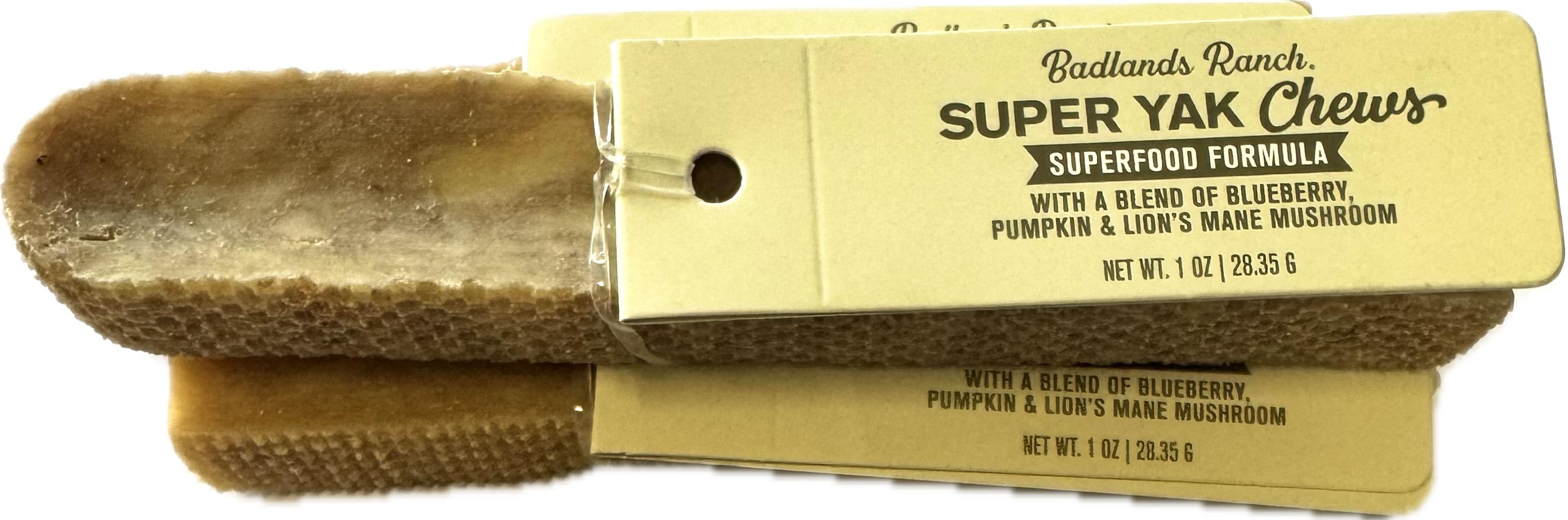Badlands Ranch Super Yak Chews Superfood Formula Dog Treats, Small, 1-oz