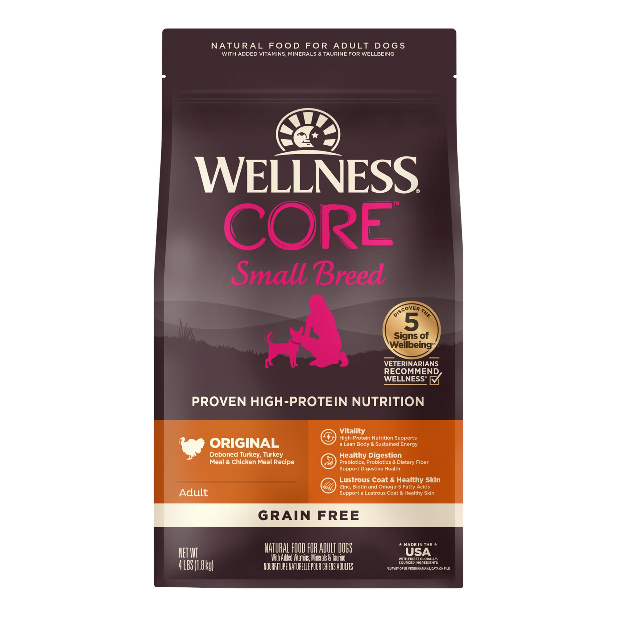 Wellness CORE Original Turkey & Chicken Small Breed Grain-Free Dry Dog Food, 4-lb