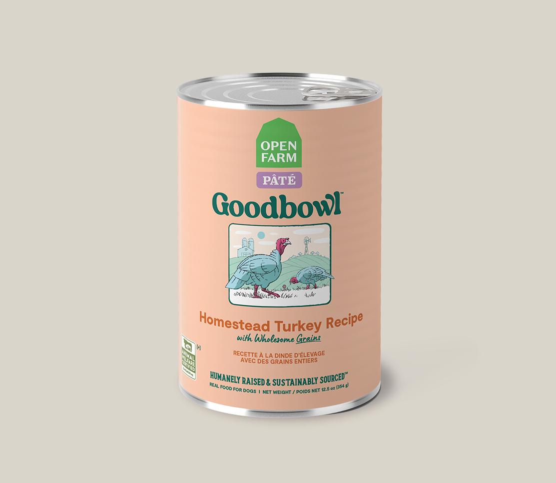 Open Farm Pate Goodbowl Homestead Turkey Wet Dog Food Can, 12.5-oz