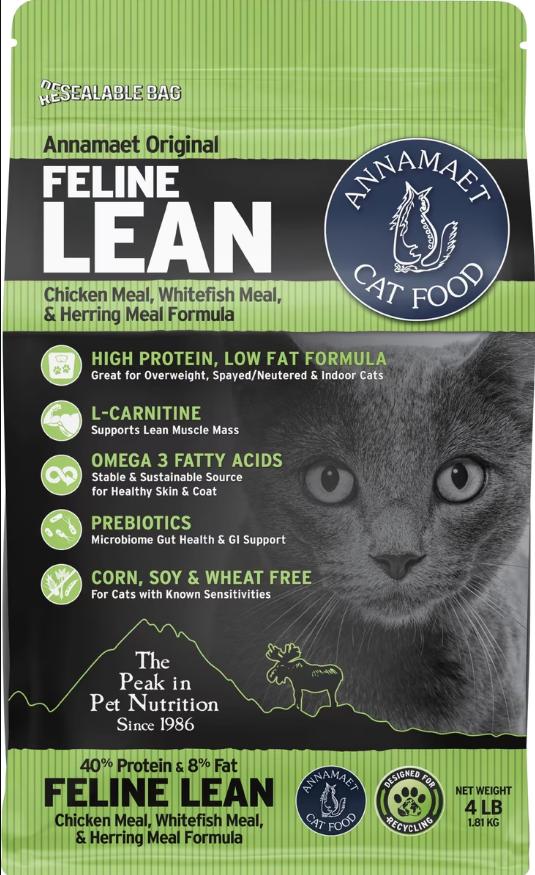 l-carnitine cat Annamaet Original Feline Lean Chicken Dry Cat Food, 4-lb