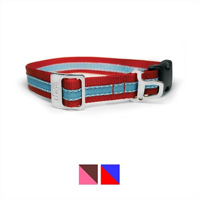 Kurgo Wander Nylon Dog Collar with Bottle Opener, Red/Blue, Small