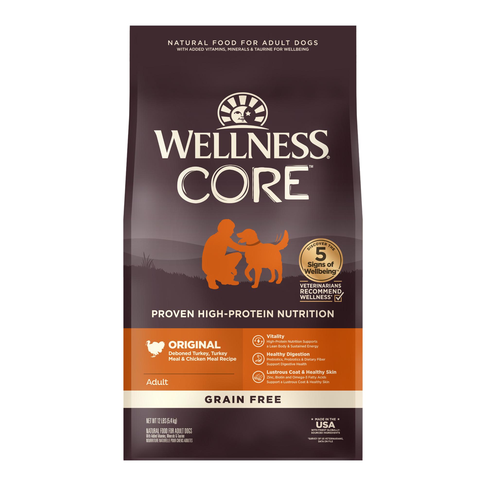 Wellness CORE Original Turkey & Chicken Grain-Free Dry Dog Food, 12-lb