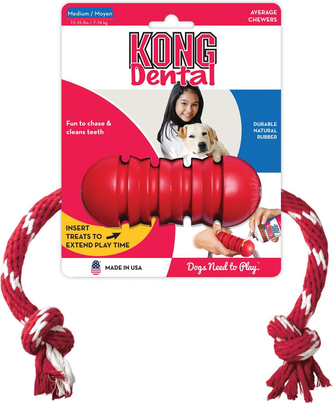 KONG Dental with Rope Dog Toy