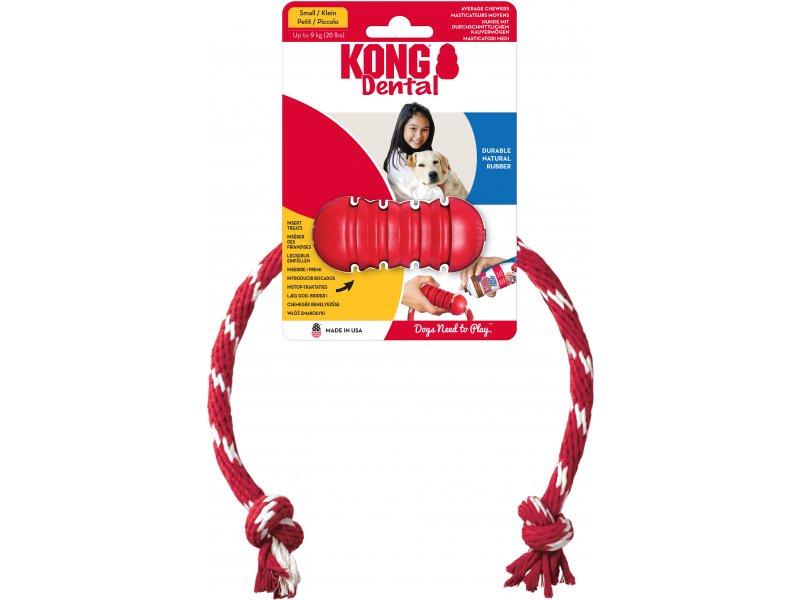 KONG Dental with Rope Dog Toy, Small