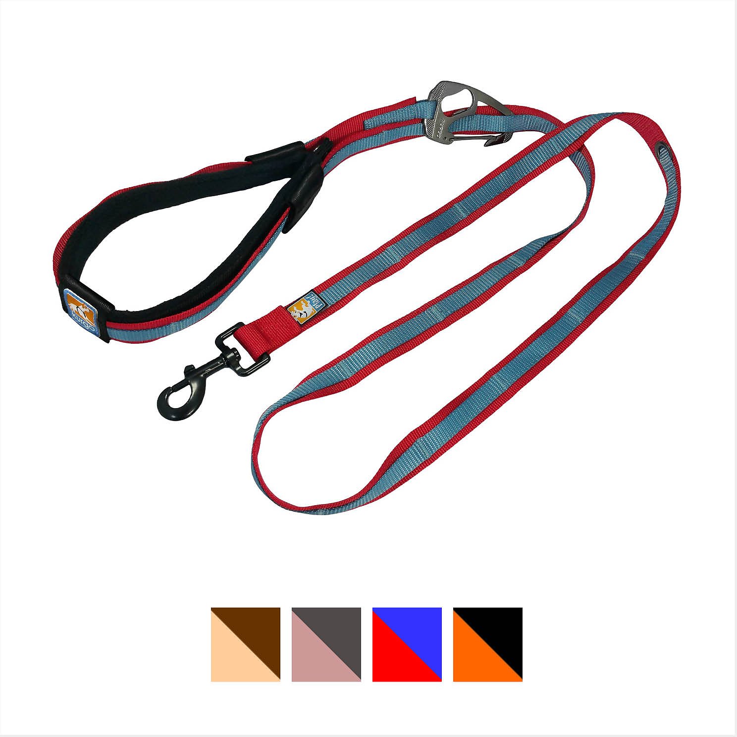 Kurgo Quantum Hands Free Dog Leash, Red/Blue