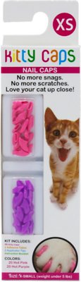 Kitty Caps Cat Nail Caps, Hot Purple & Hot Pink, X-Small