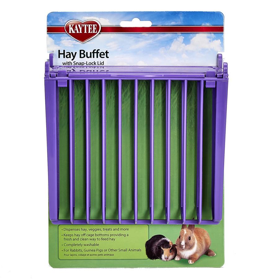 Kaytee Hay Buffet Feeder with Snap-Lock Lid for Small Animals, Color Varies, 3.75 x 7 x 10.25-in (Size: 3.75 x 7 x 10.25-in)