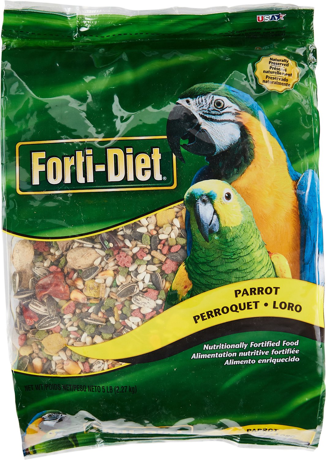 Kaytee Forti-Diet Parrot Bird Food, 5-lb