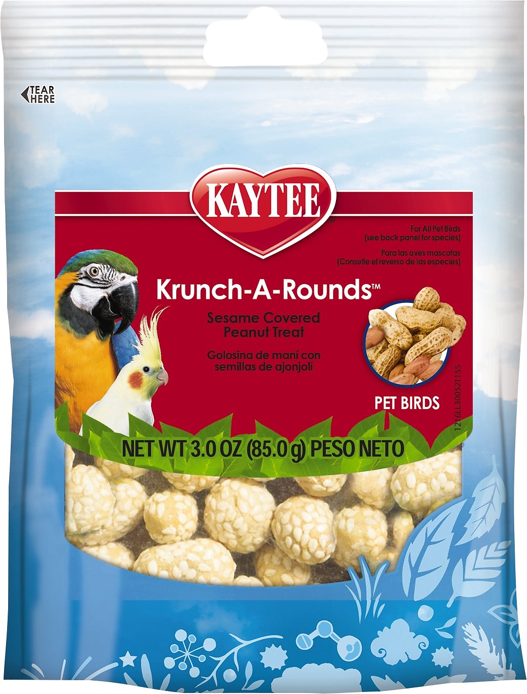 Kaytee Fiesta Krunch-A-Rounds Hookbill Bird Treats, 3-oz
