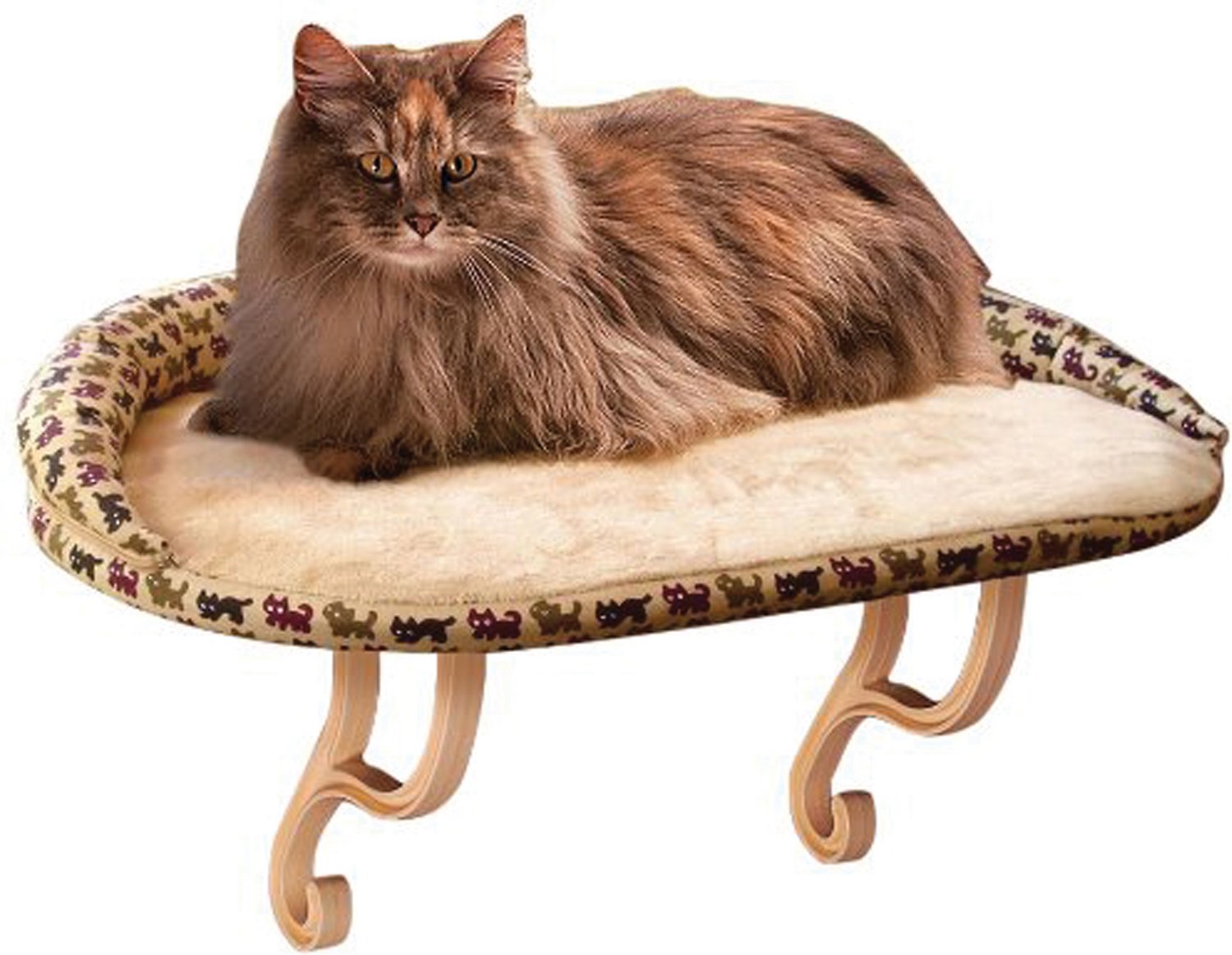 K&H Deluxe Kitty Sill with Bolster, Kitty Print (Color: Kitty Print)