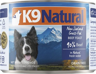 K9 Natural Beef Feast Wet Dog Food Can, 6-oz, case of 24