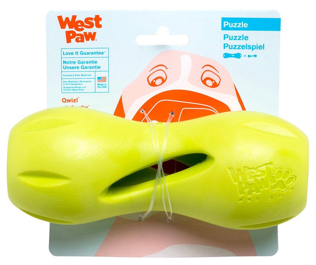 West Paw Zogoflex Qwizl Dog Toy, Granny Smith, Large