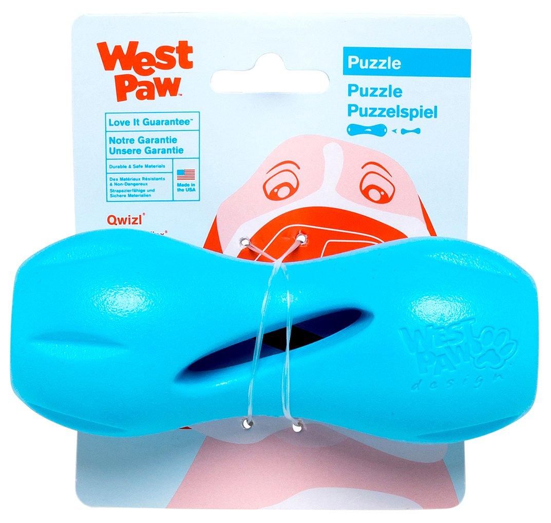 West Paw Zogoflex Qwizl Dog Toy, Aqua Blue