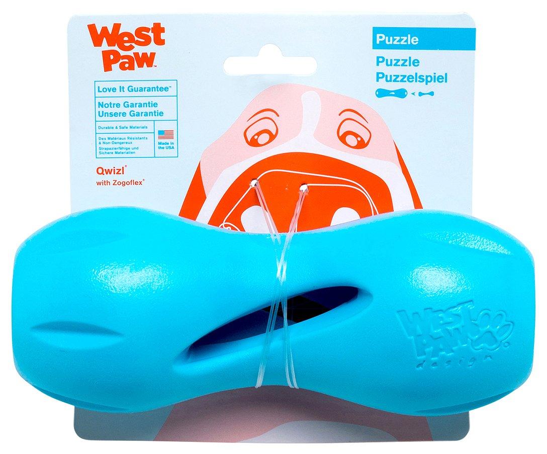West Paw Zogoflex Qwizl Dog Toy, Aqua Blue, Large