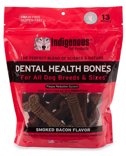 Indigenous Dental Health Bones Smoked Bacon Dog Treats, Large, 13-count