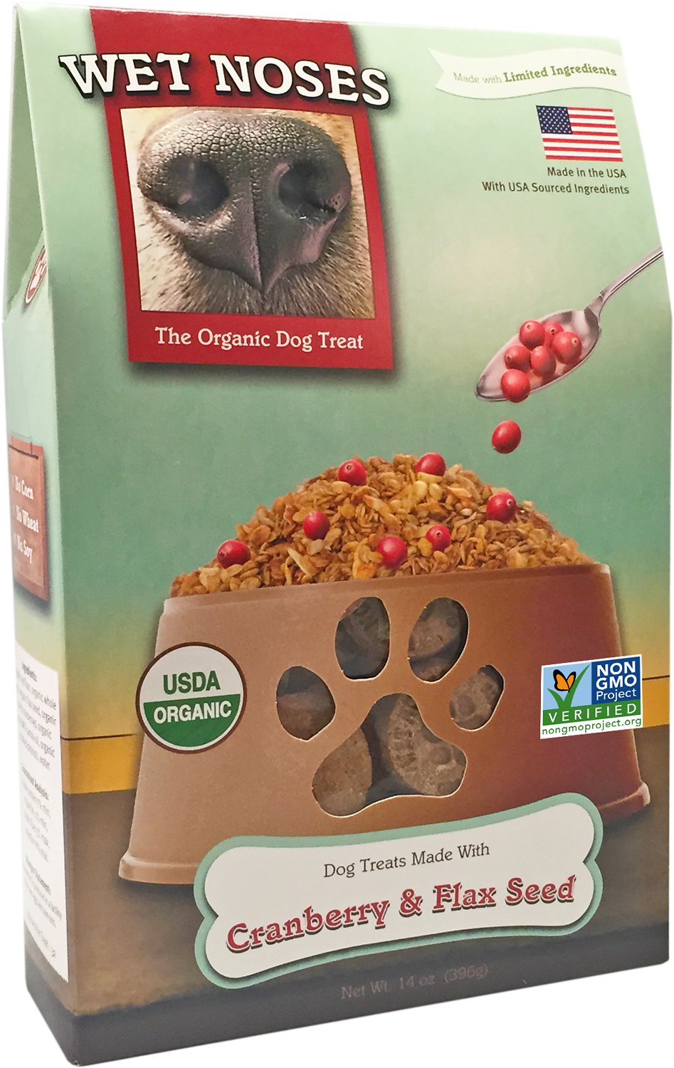 Wet Noses Cranberry & Flax Seed Dog Treats, 14-oz box (Size: 14-oz box, Size: 14-oz box)