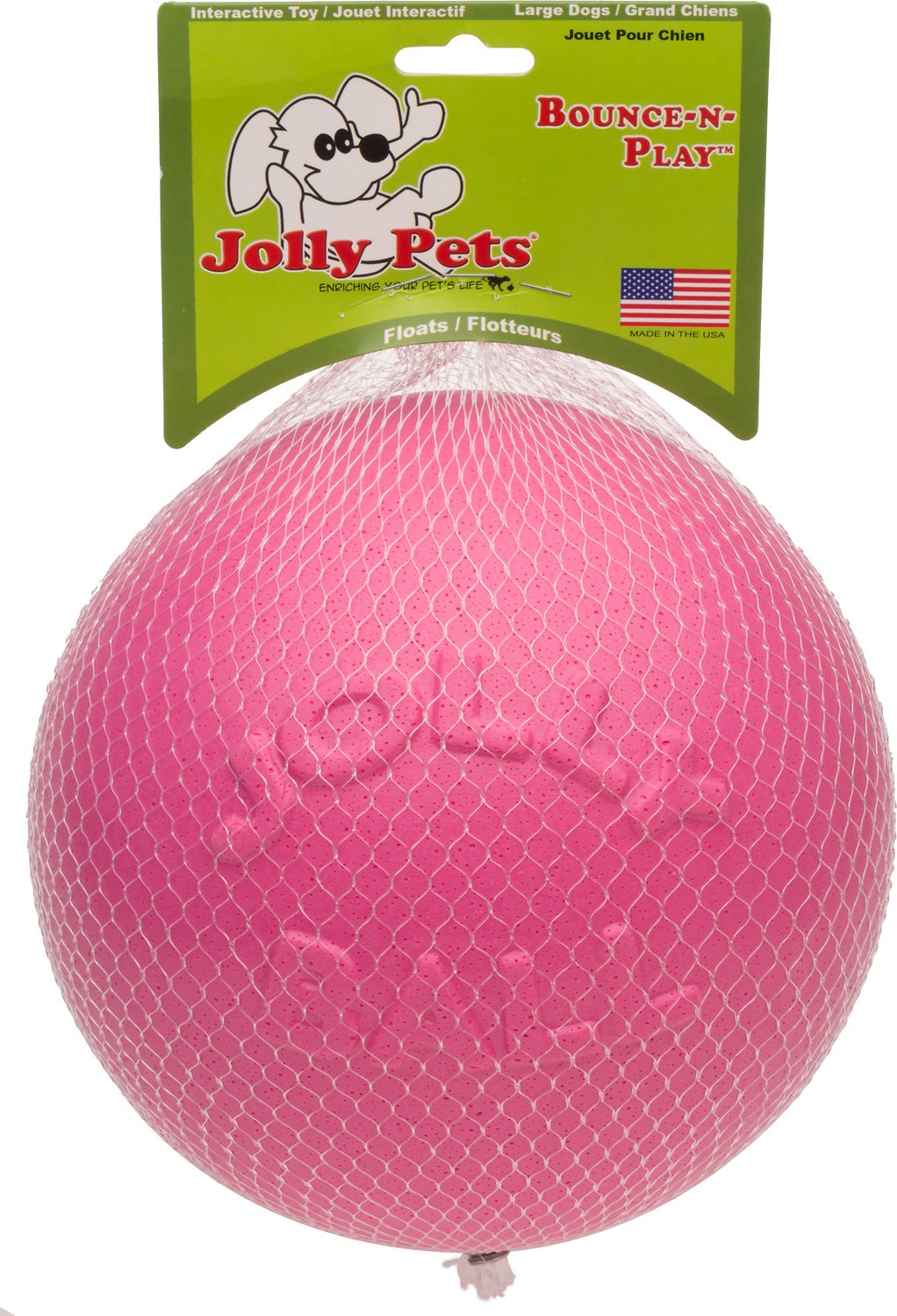 Jolly Pets Bounce-n-Play Dog Toy, Pink