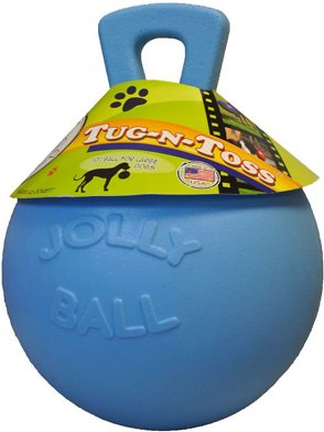 Jolly Pets Tug-n-Toss Dog Toy, Light Blue, 6-in