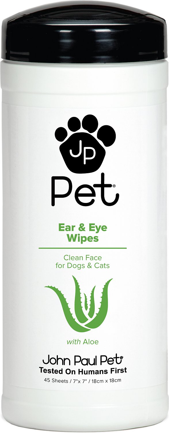John Paul Pet Ear & Eye Wipes for Dogs & Cats, 45-count