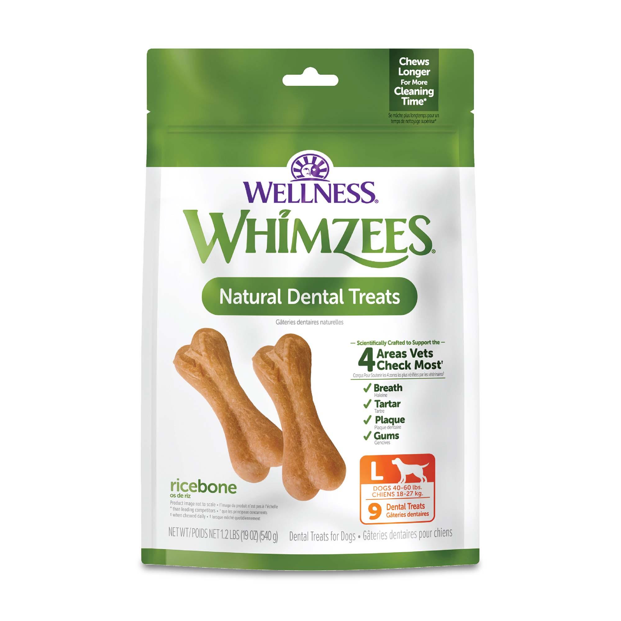 WHIMZEES Ricebone Natural Dental Dog Treats, Large, 9-count (Size: 9-count)