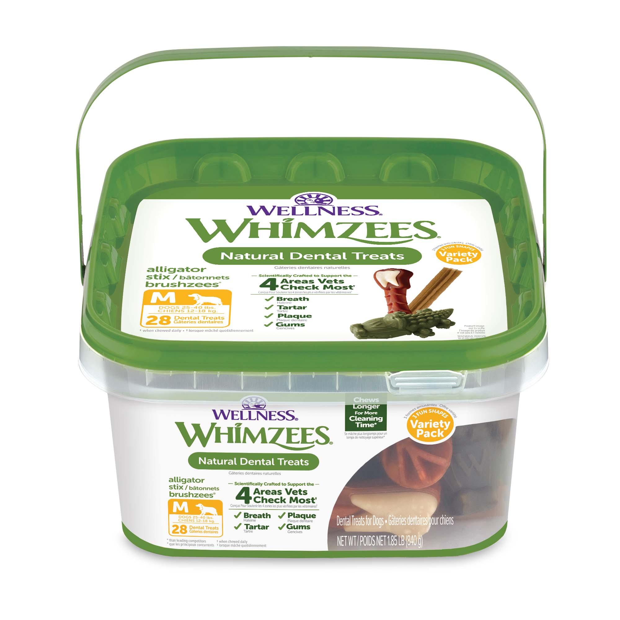 WHIMZEES Variety Pack Natural Dental Dog Treats, Medium, 28-count