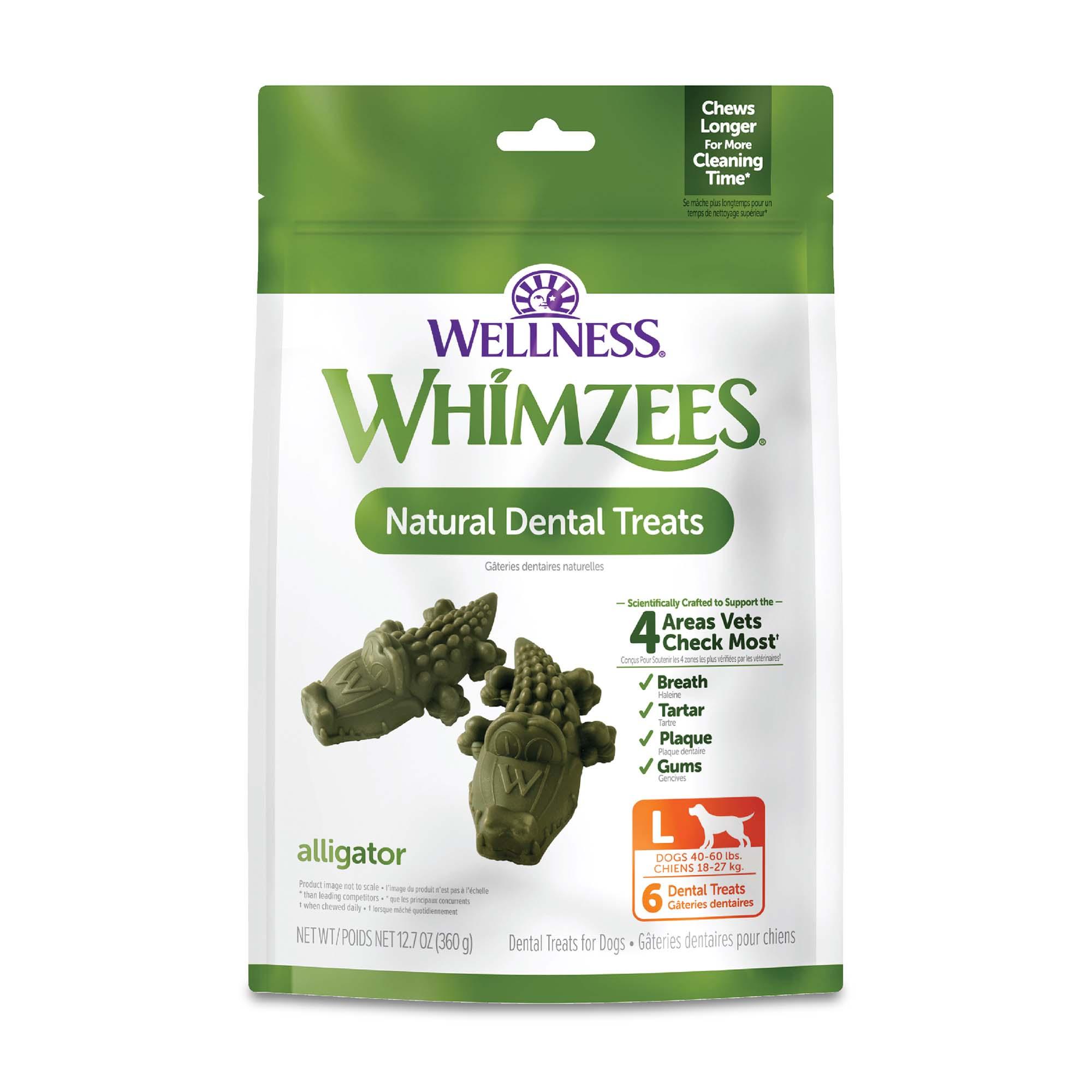 WHIMZEES Alligator Natural Dental Dog Treats, Large, 6-count