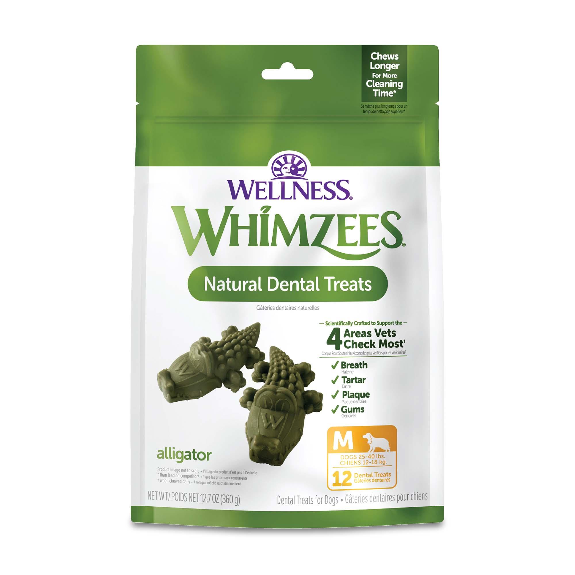 WHIMZEES Alligator Natural Dental Dog Treats, Medium, 12-count