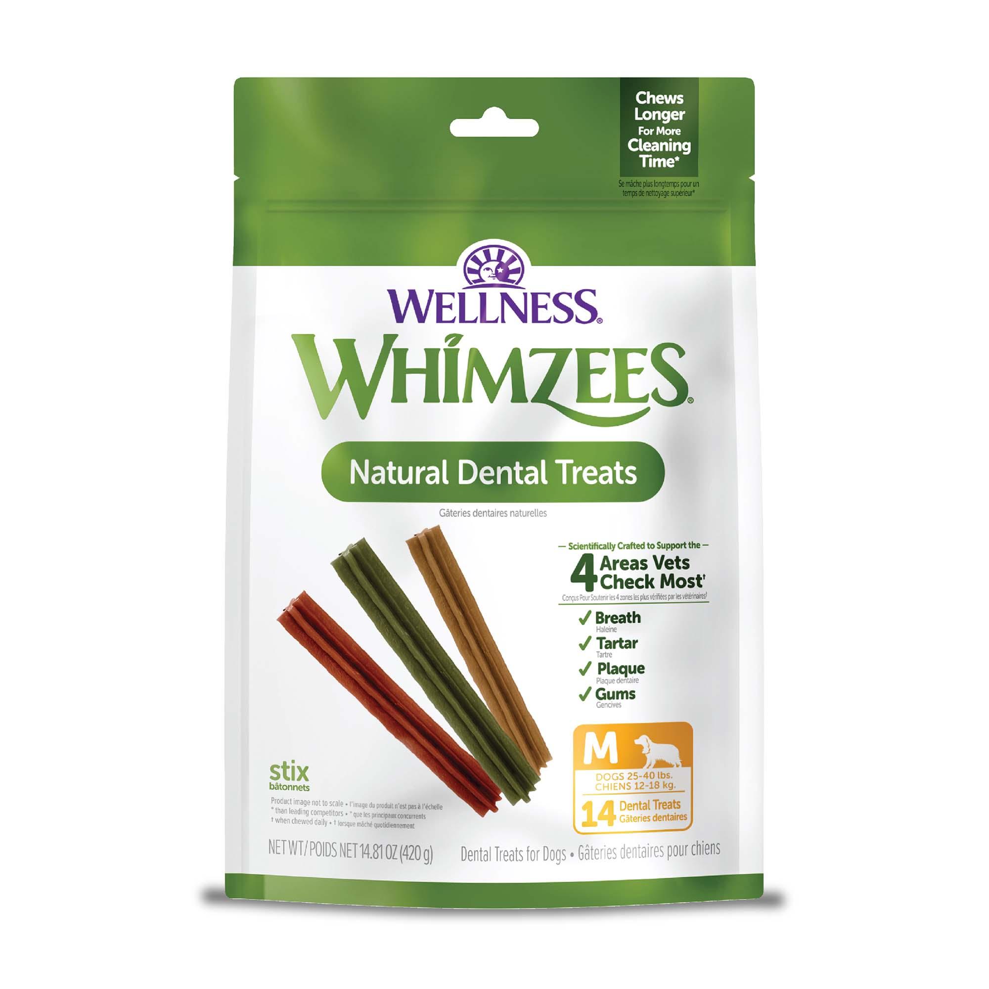 WHIMZEES Stix Natural Dental Dog Treats, Medium, 14-count