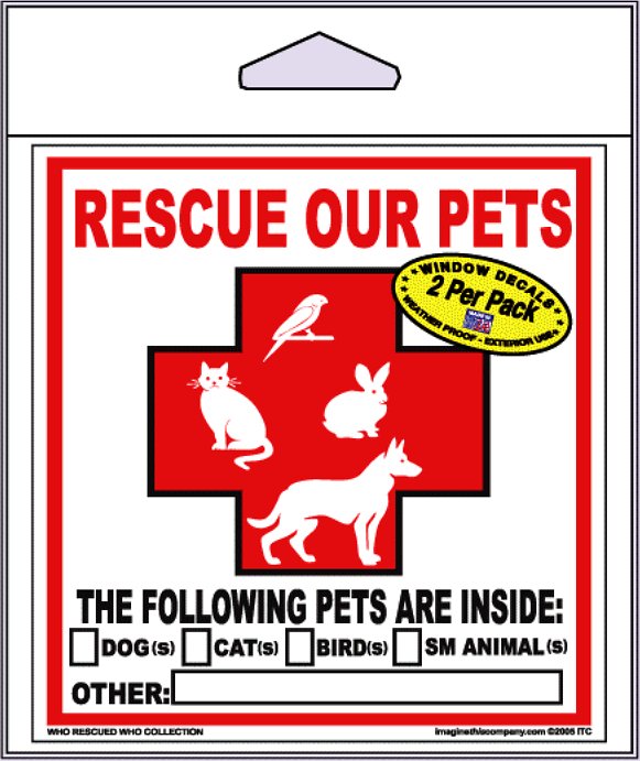 Imagine This Company "Rescue Our Pets" Decal, 2-count