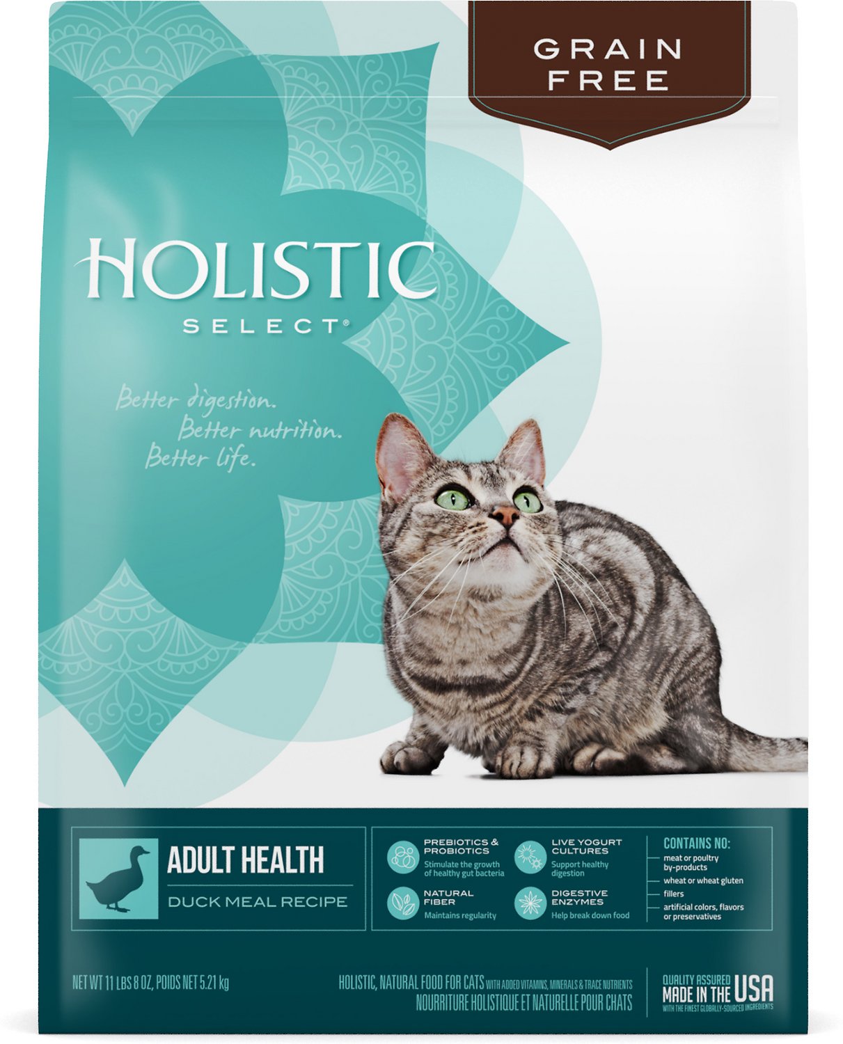 Holistic Select Adult Health Duck Meal Recipe Dry Cat Food