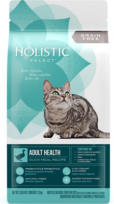 Holistic Select Adult Health Duck Meal Recipe Dry Cat Food, 2.5-lb