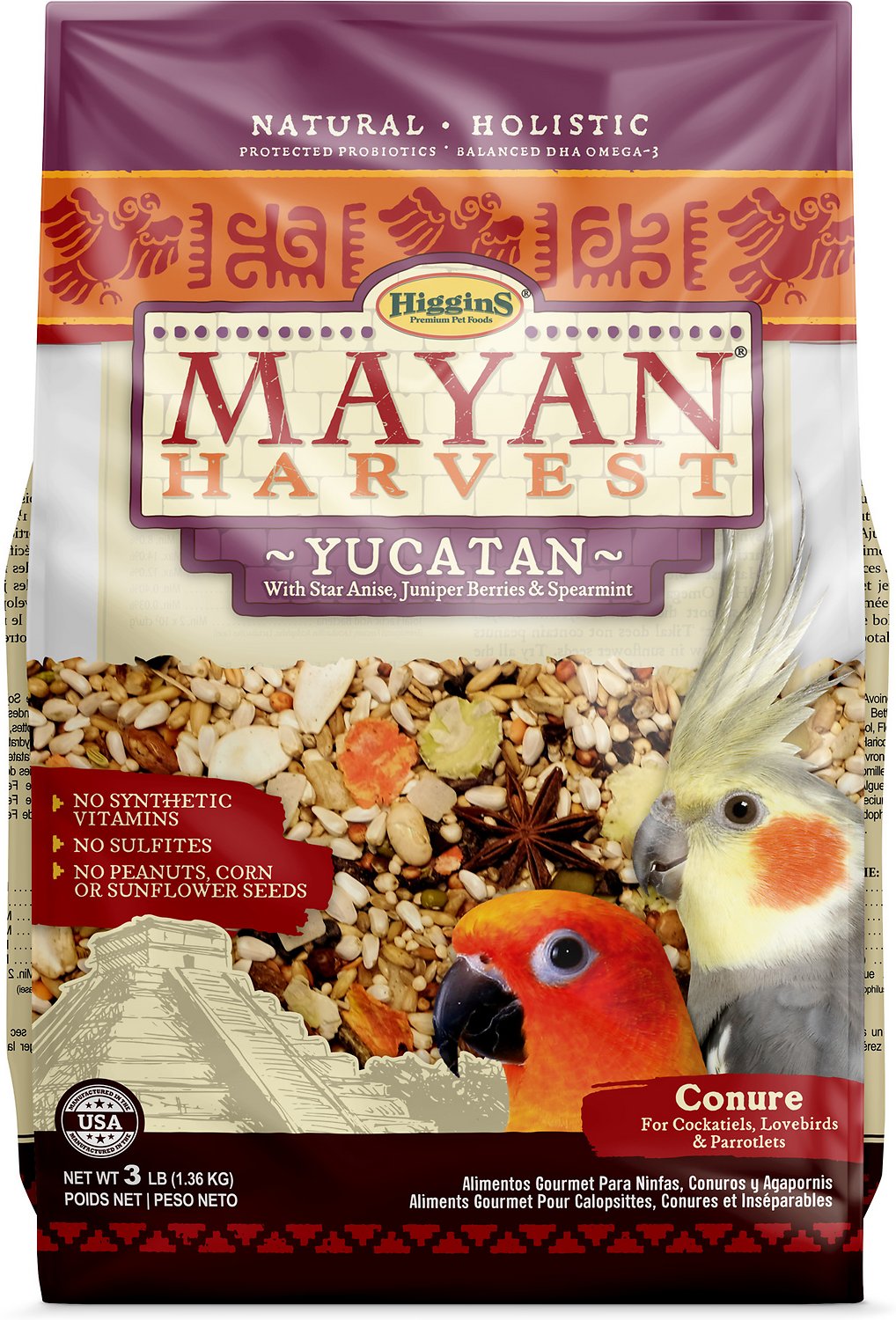 Higgins Mayan Harvest Yucatan Conure Bird Food, 3-lb