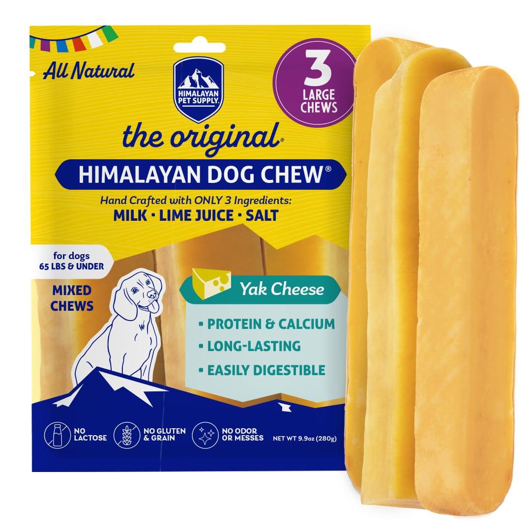 Himalayan Pet Supply The Original Himalayan Dog Chew Yak Cheese Dog Treats, Mixed, 3-pk