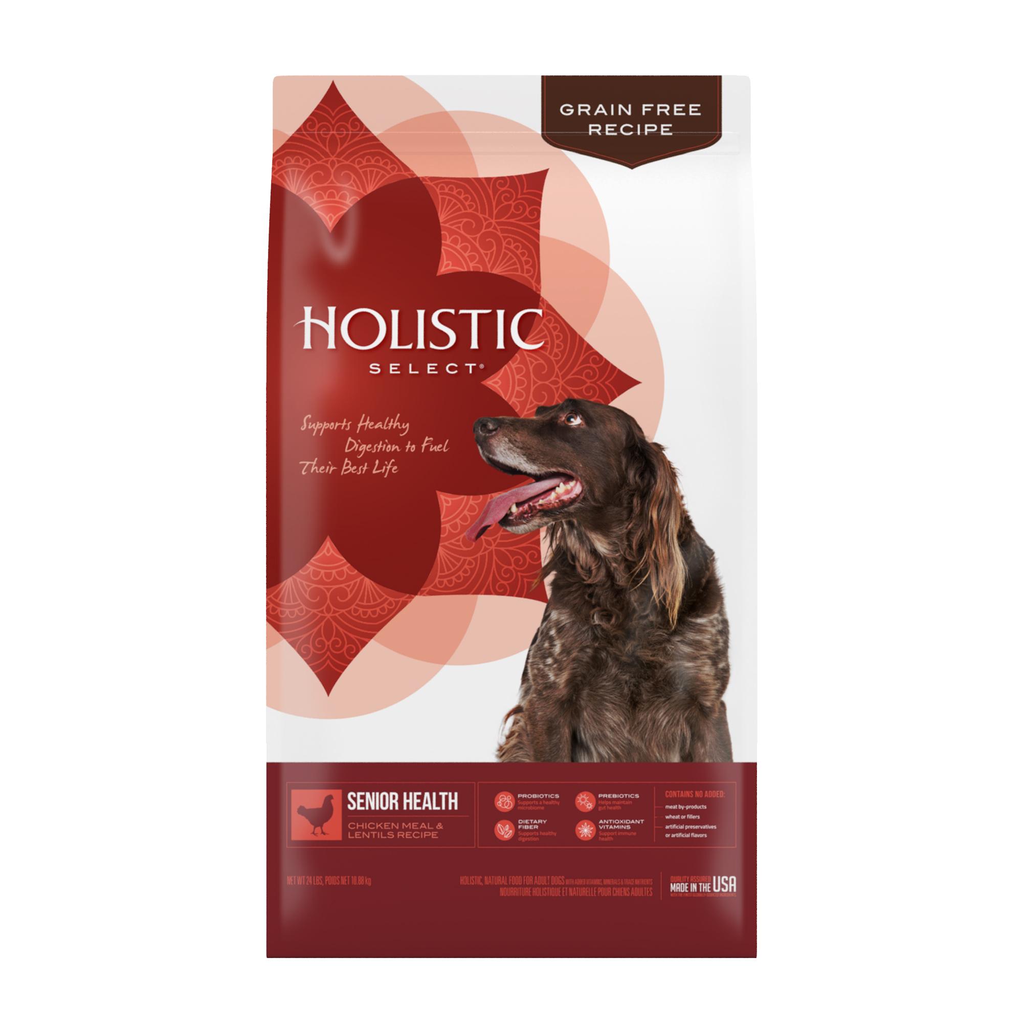 Holistic Select Natural Senior Health Chicken Meal & Lentils Grain-Free Dry Dog Food