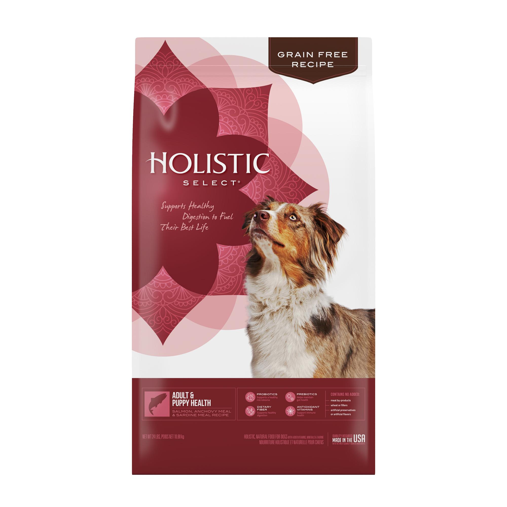 Holistic Select Natural Adult & Puppy Health Salmon, Anchovy & Sardine Meal Grain-Free Dry Dog Food, 24-lb